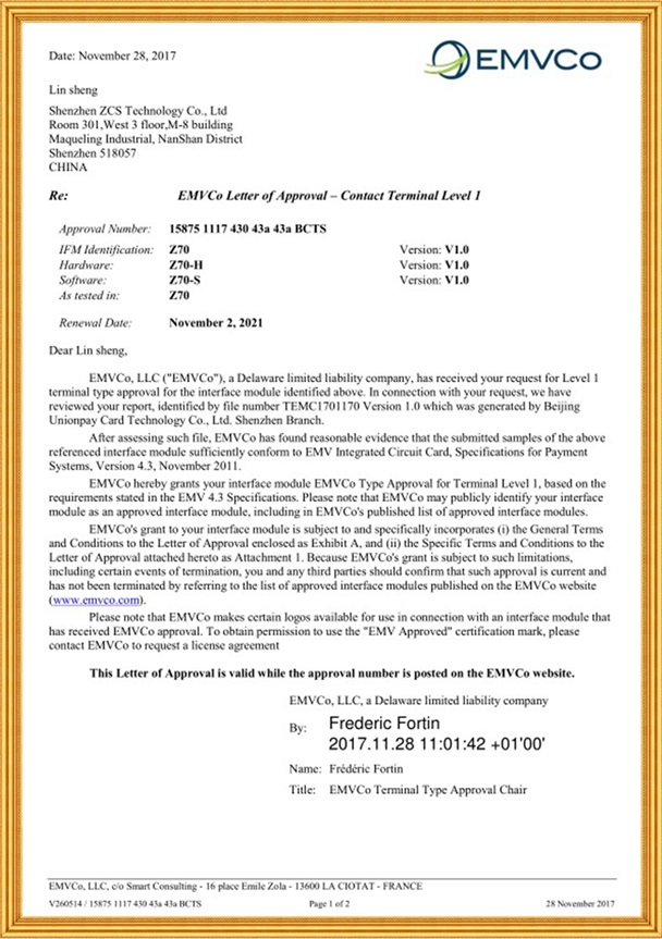 MPOS EMV Contact L1