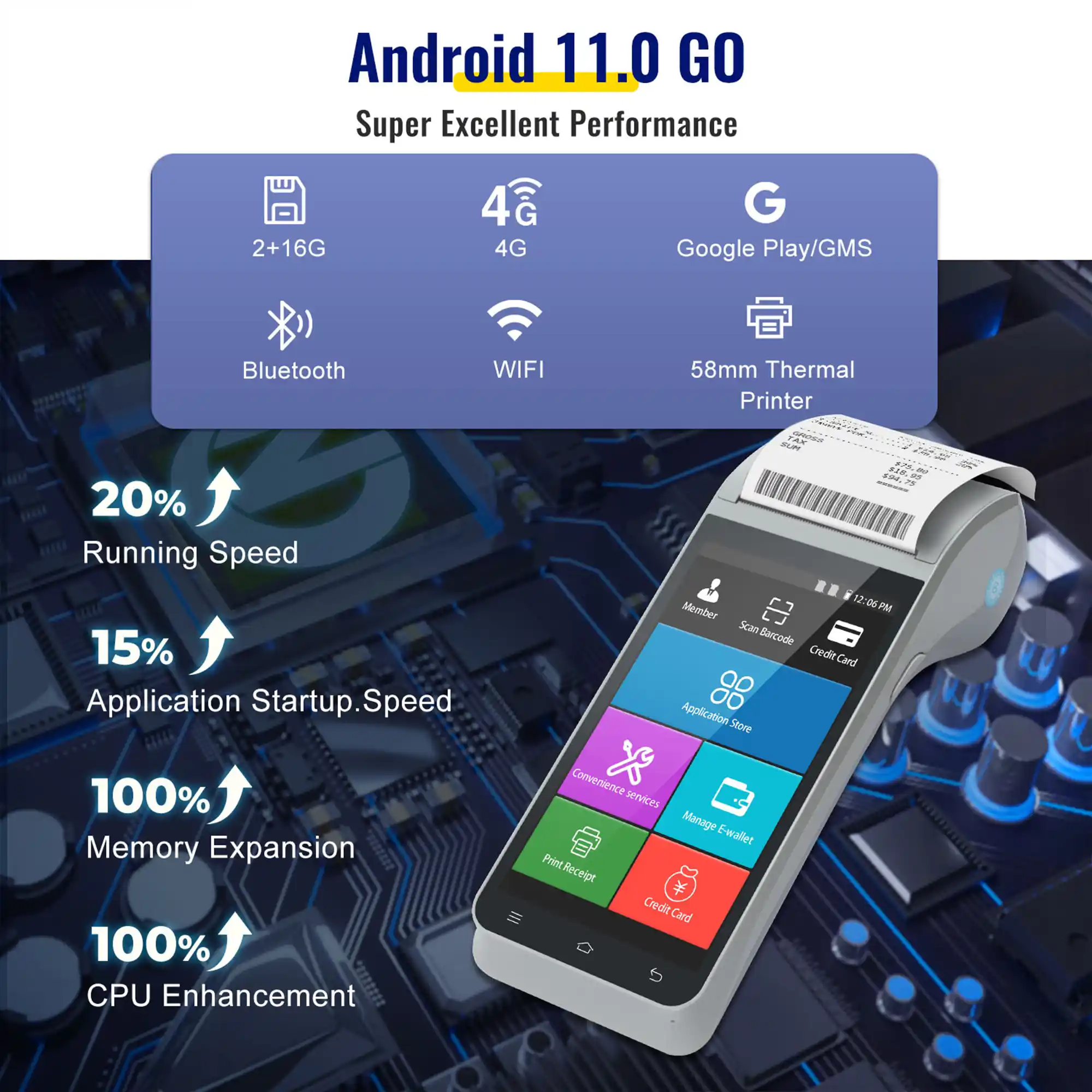 Z91 NFC Barcode Printer Android POS