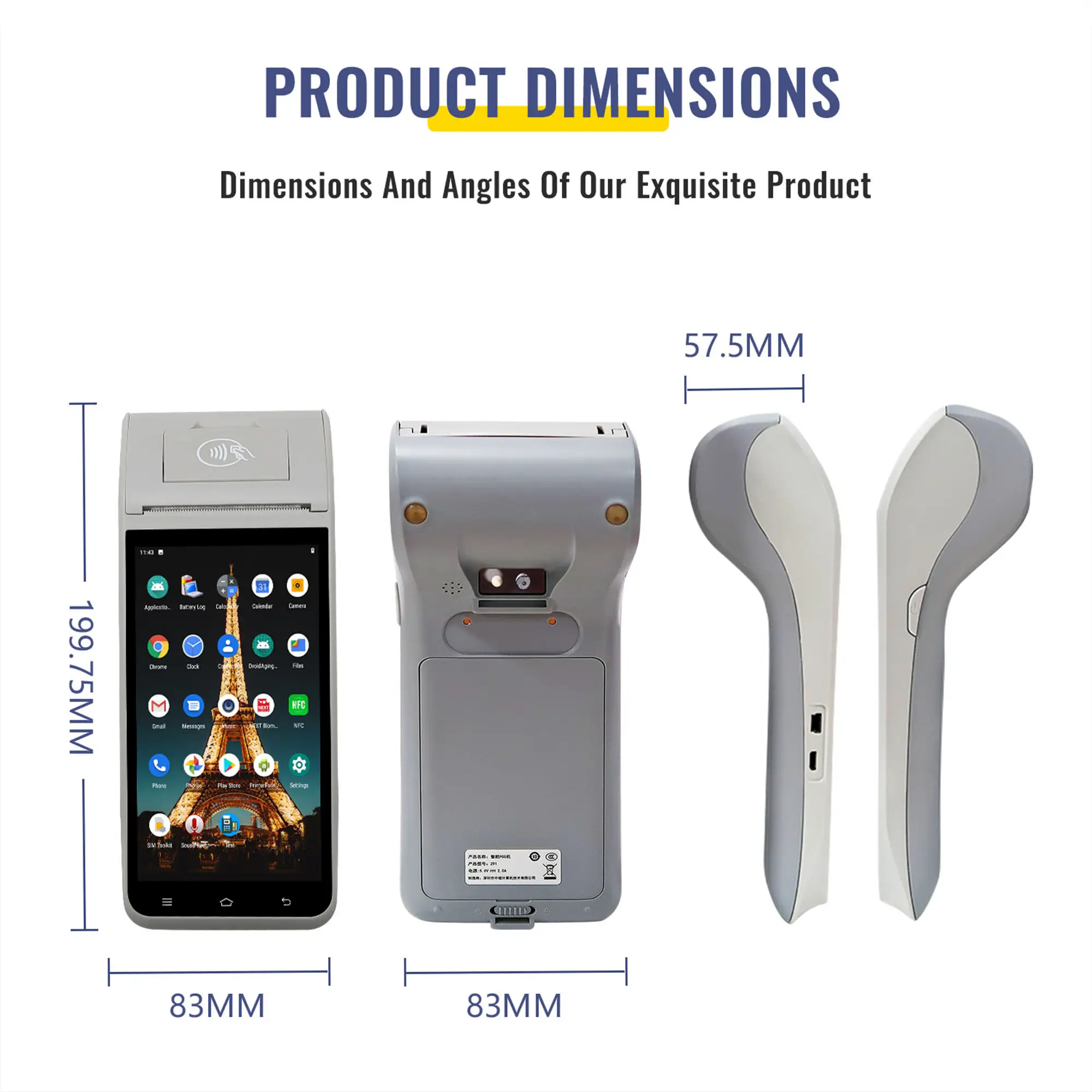 Z91 NFC Barcode Printer Android POS