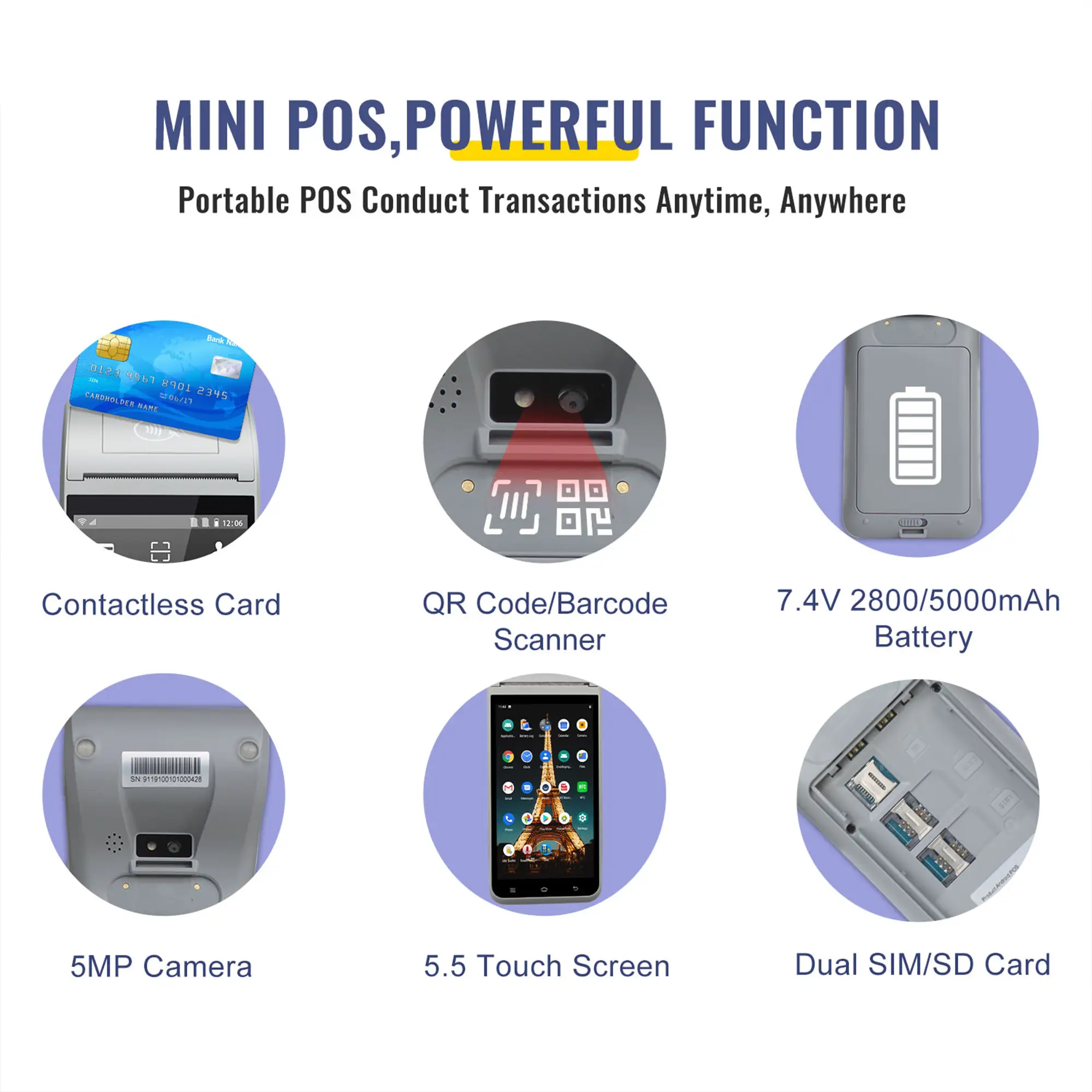 Z91 NFC Barcode Printer Android POS