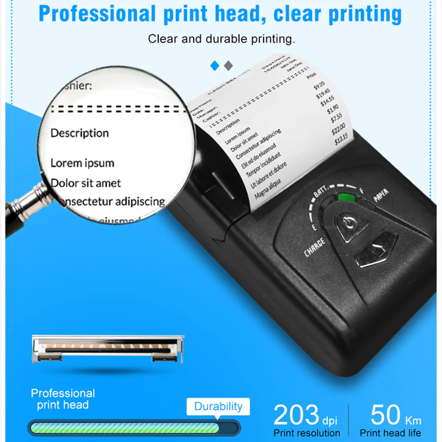 ZCS103 Pocket-size Bluetooth Printer
