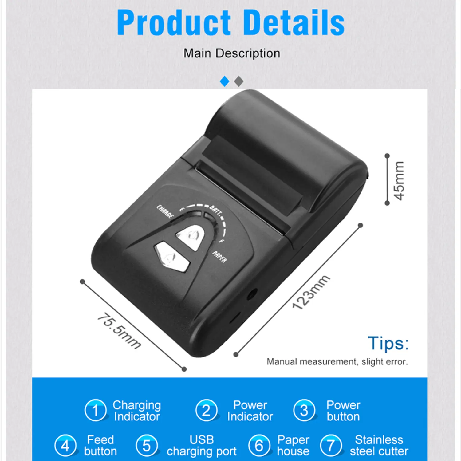 ZCS103 Pocket-size Bluetooth Printer