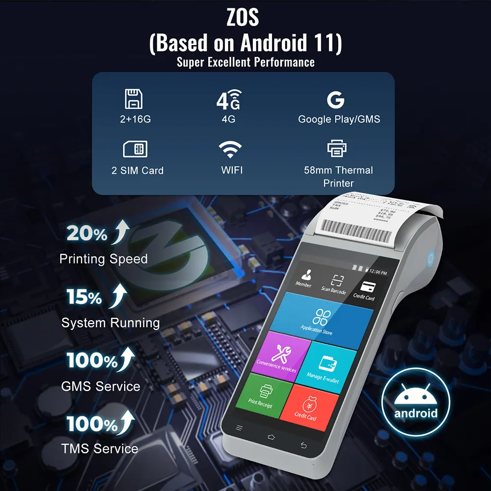 Z91 NFC Barcode Printer Android POS