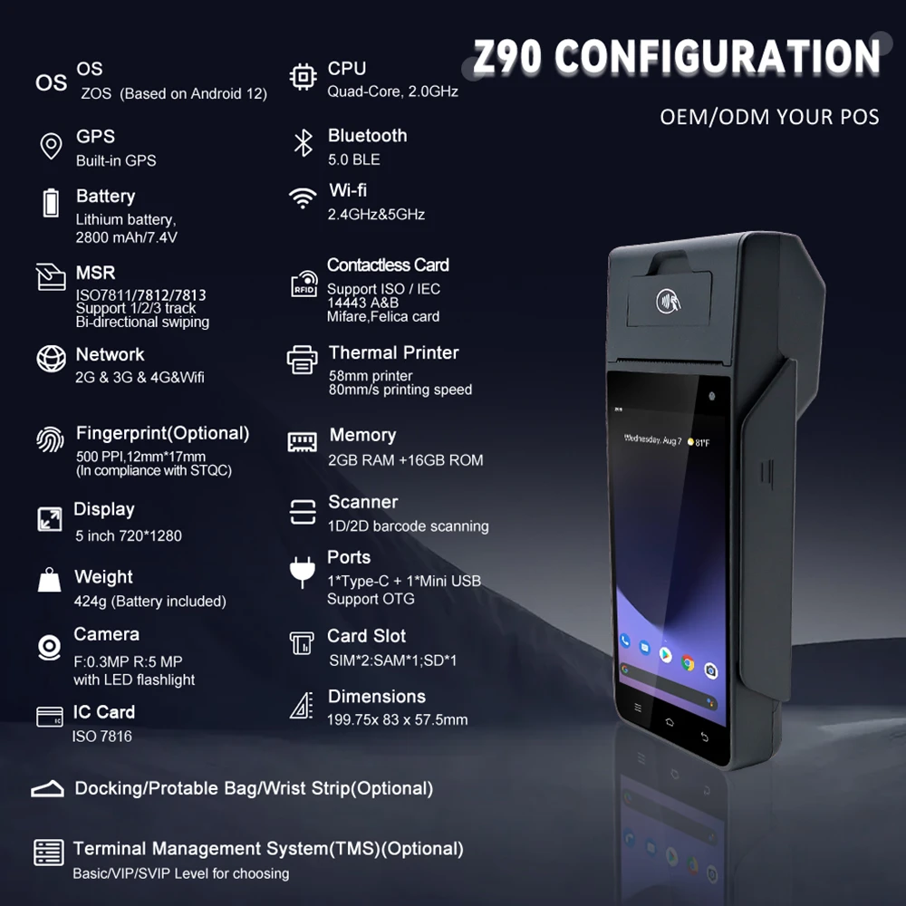 Z90 EMV PCI Credit Card Payment POS