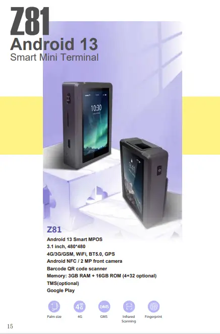 Mini POS Terminal 16-Year OEM Factory Android Handheld POS with