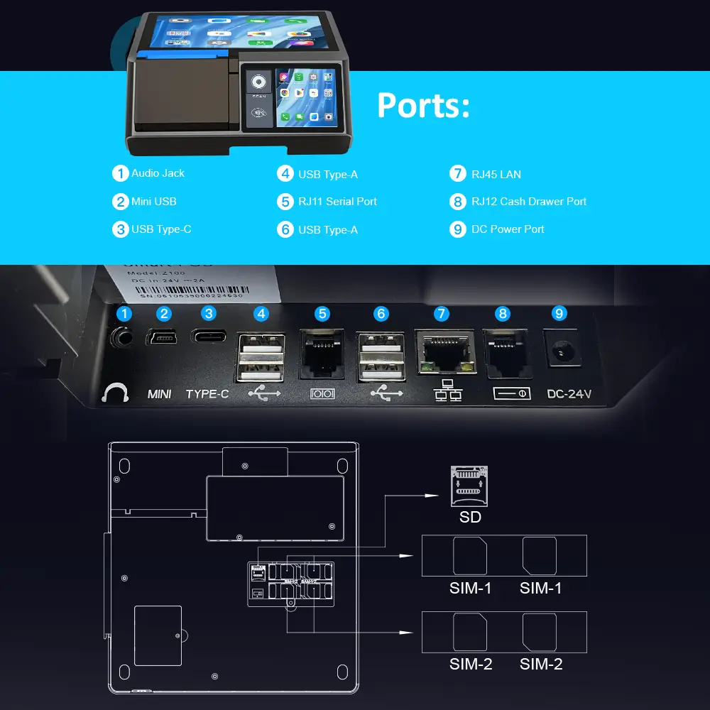 Android Tablet POS All-in-One Solution for Restaurants Retail