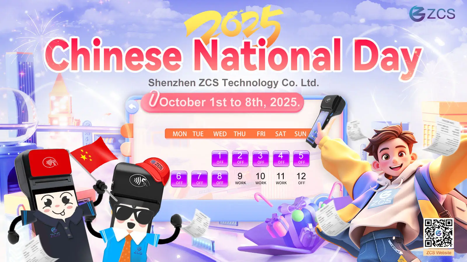 ZCS 2025 National Day Holiday Notice