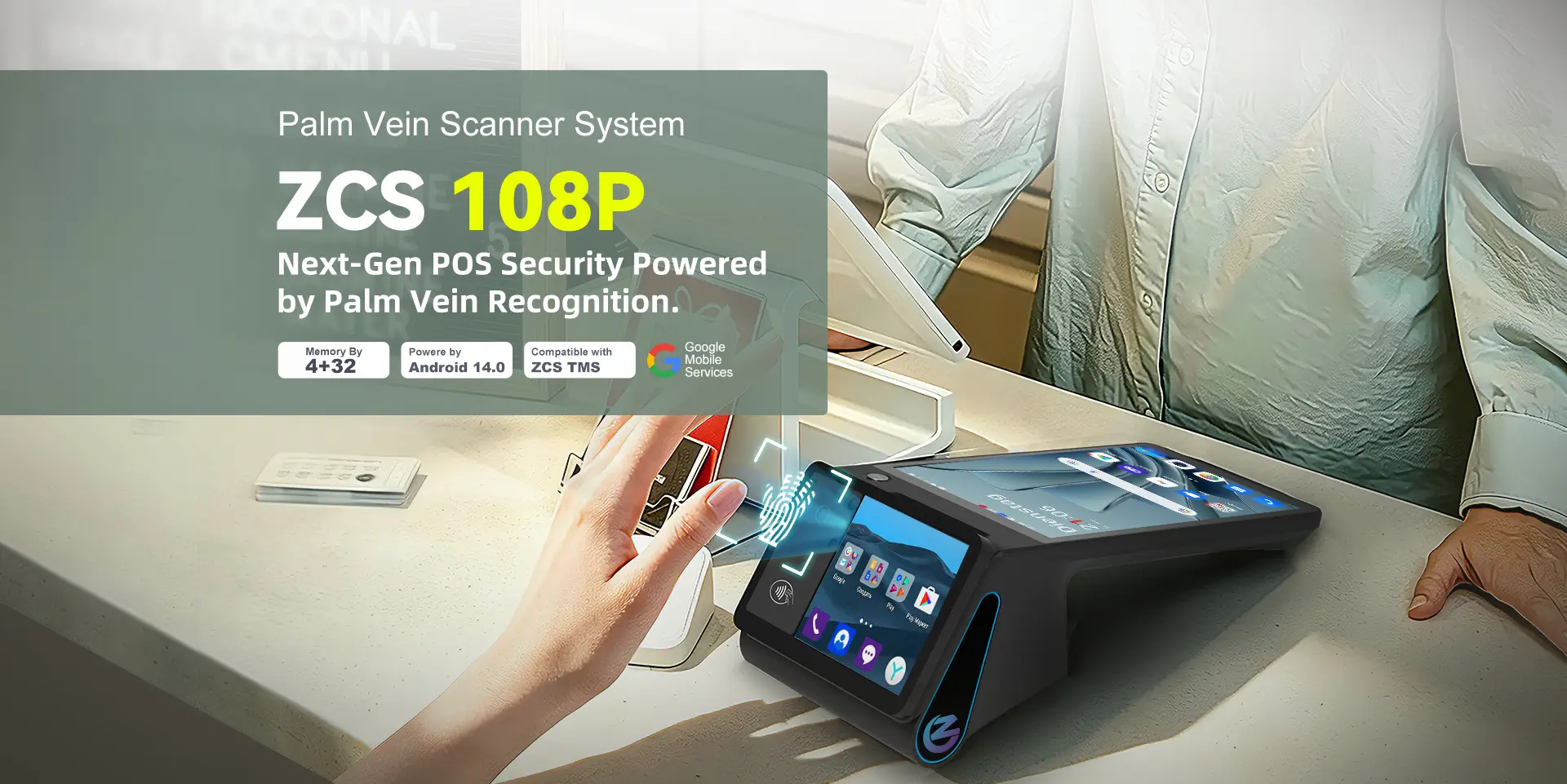 8-inch palm vein biometric terminal Z108P 