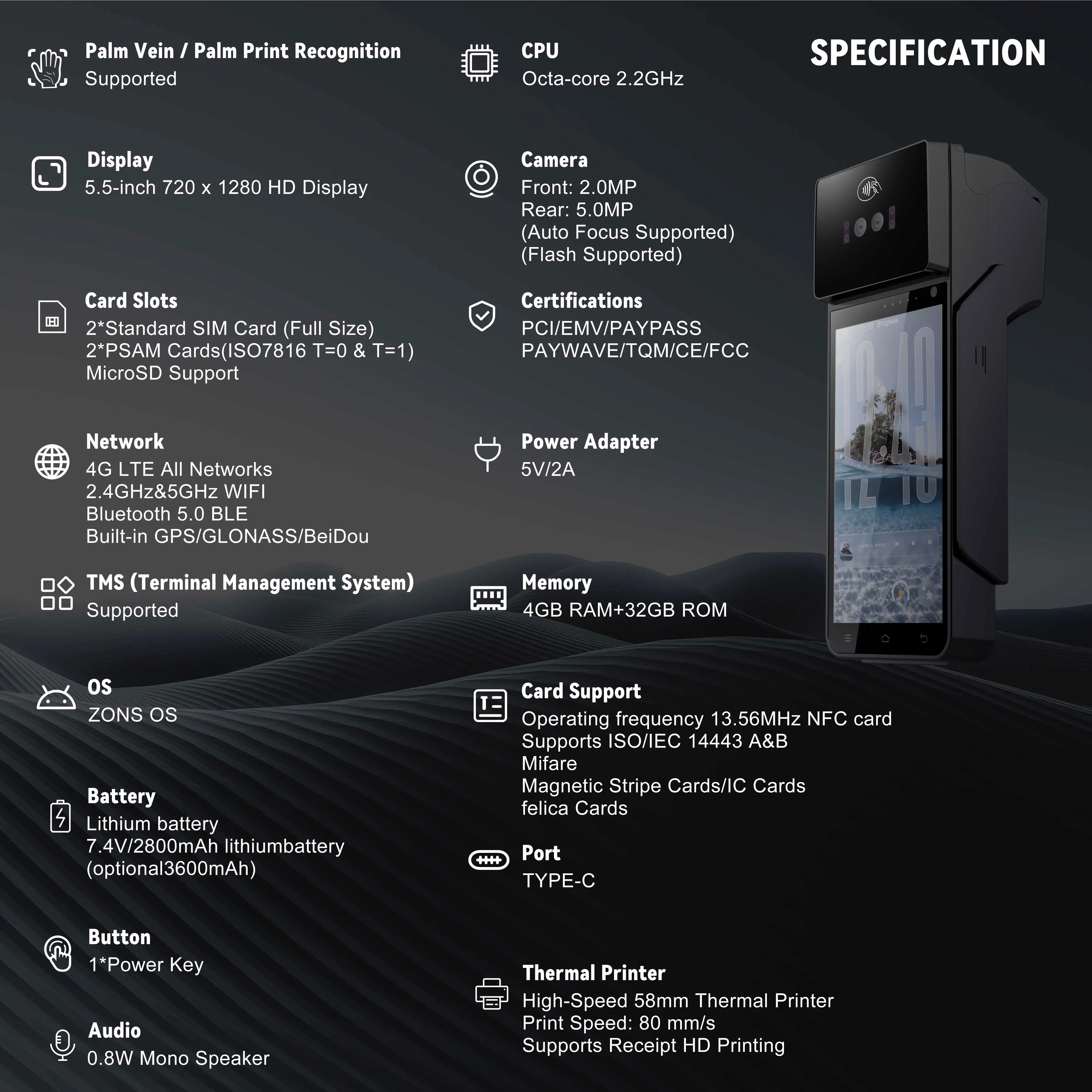 Z90NP palm recognition payment system technical specifications Z90NP palm recognition payment system technical specifications
