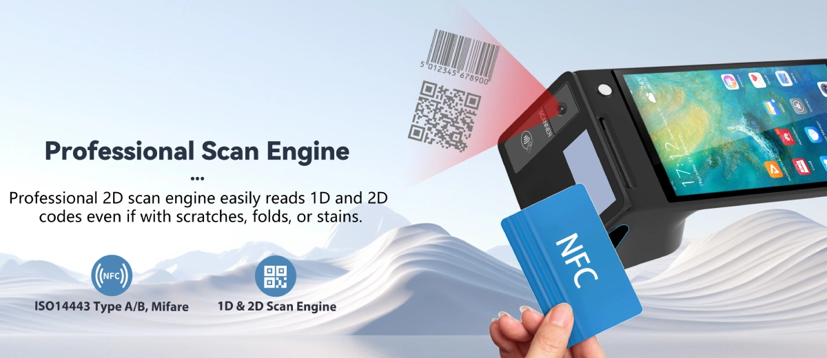 Z108 android POS terminal professional scan engine — barcode scanning smart POS system Z108 android POS terminal professional scan engine — barcode scanning smart POS system